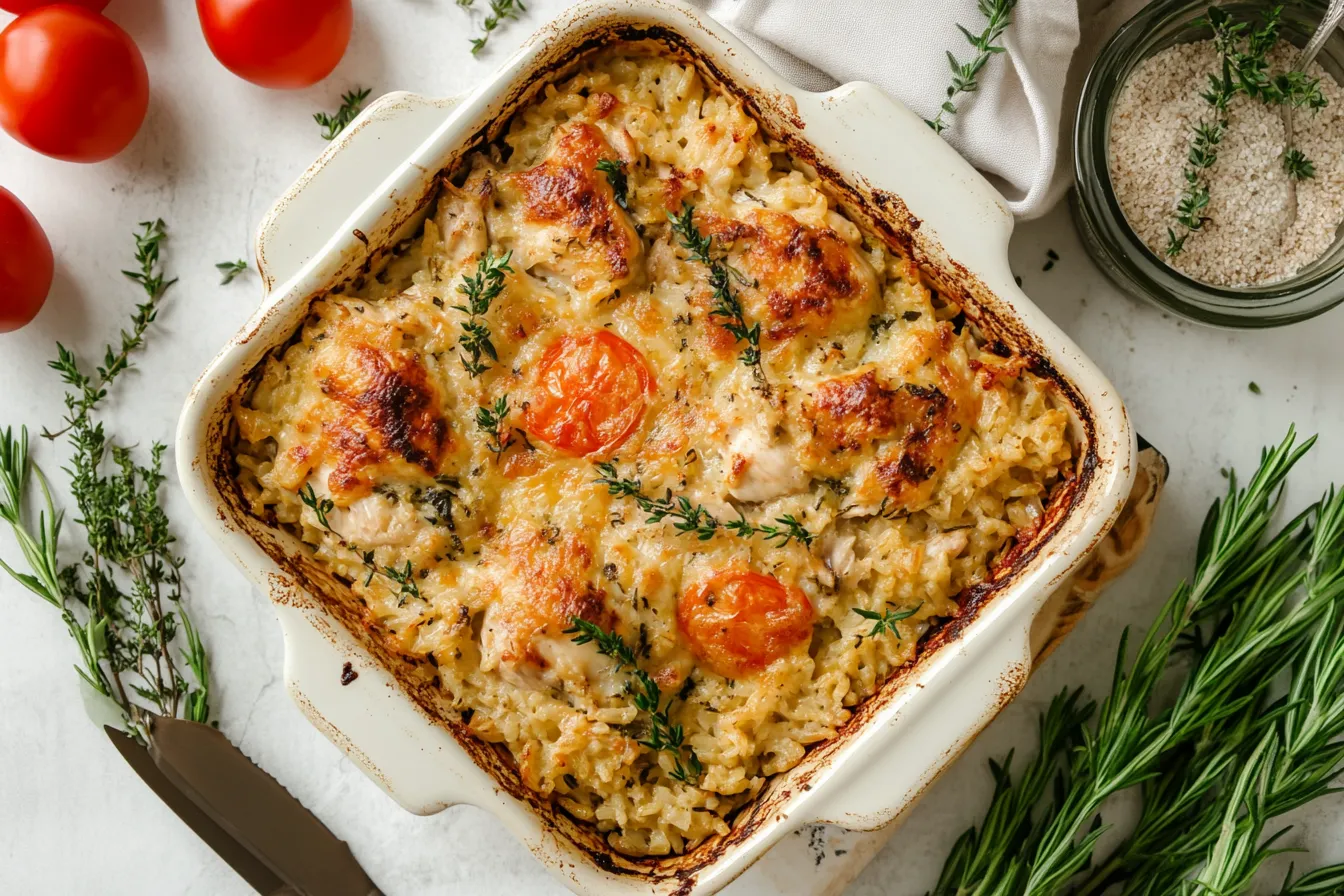 Baked chicken rice casserole