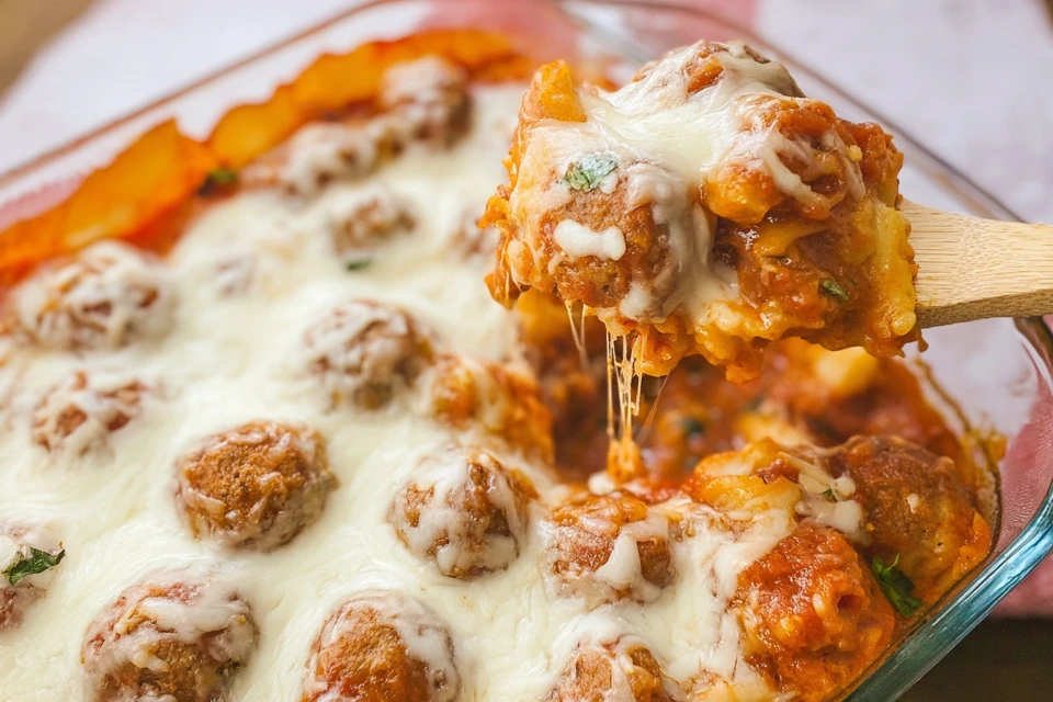 Dump and Bake Meatball Casserole