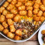 Easy Alfredo Tater Tot Beef Casserole