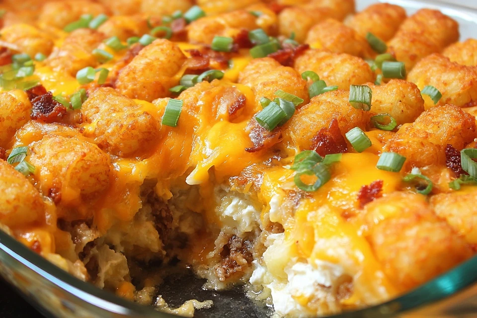 Loaded Baked Potato Tater Tot Casserole easy recipes