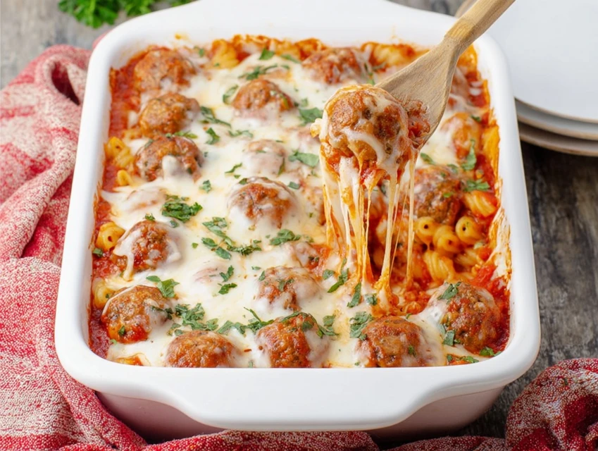 Dump-and-Bake Meatball Casserole