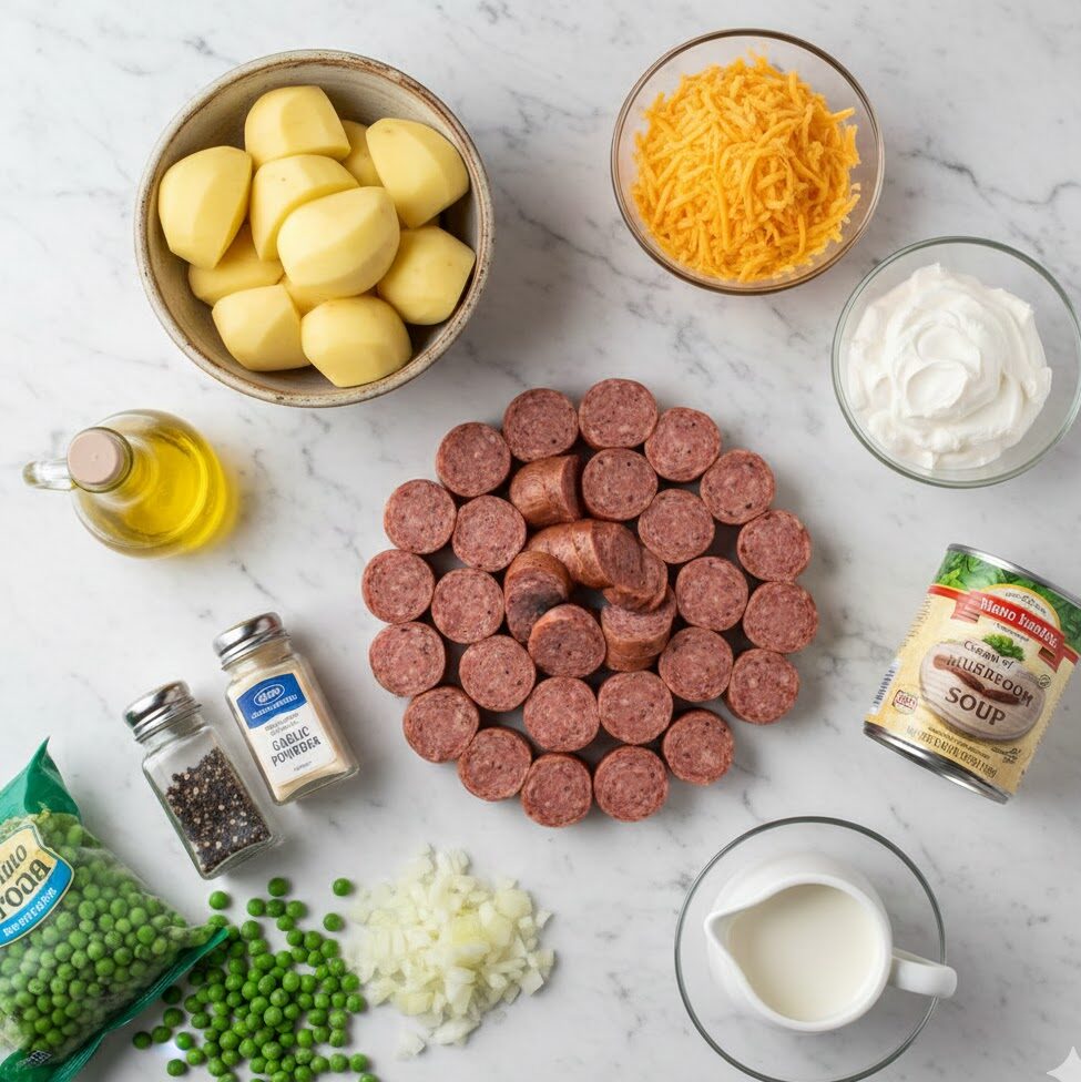 Kielbasa Sausage Cheesy Potato Casserole homemade recipes