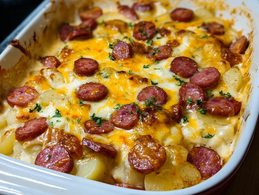Kielbasa Sausage Cheesy Potato Casserole , easy casserole