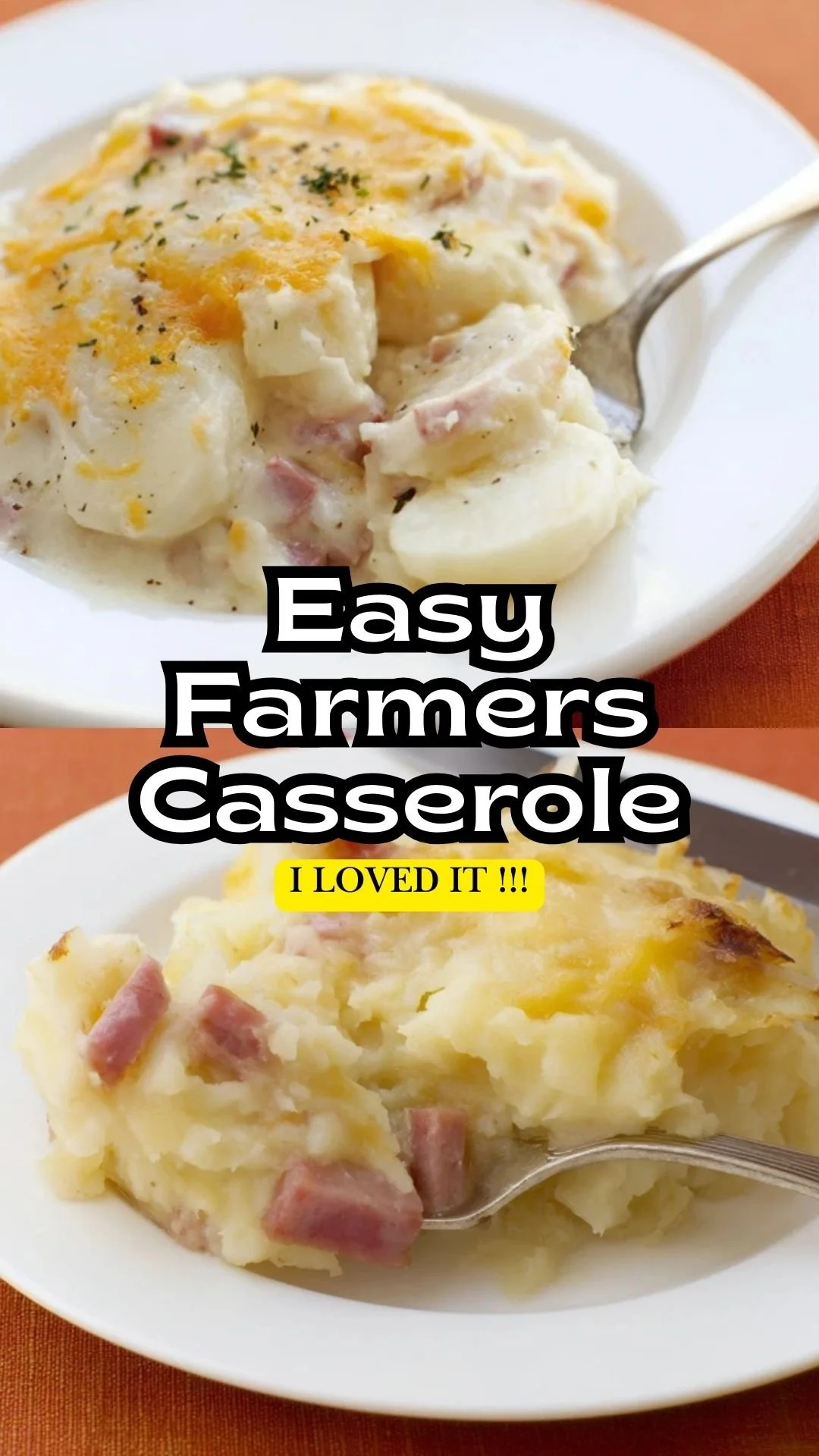 Delicious Easy Farmers Casserole with vegetables and eggs in a baking dish.