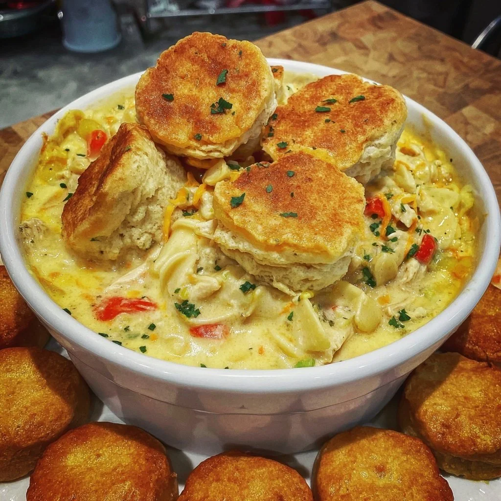 Chicken Pot Pie Casserole with Crescent Roll Crust