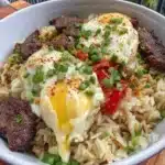 Baked Onion Beef Fried Rice