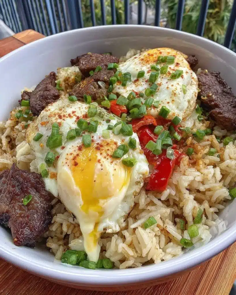 Baked Onion Beef Fried Rice