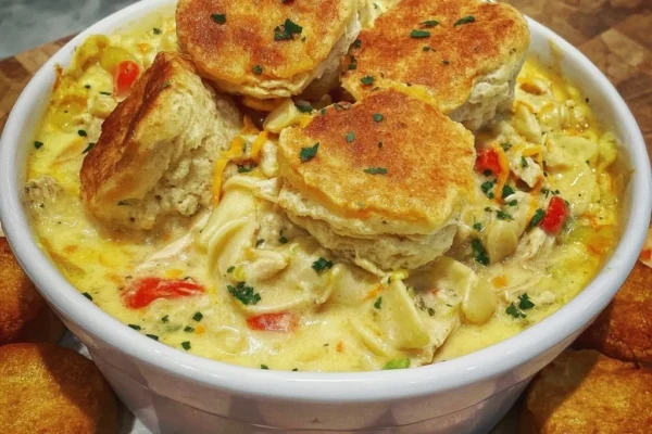 Chicken Pot Pie Casserole with Crescent Roll Crust