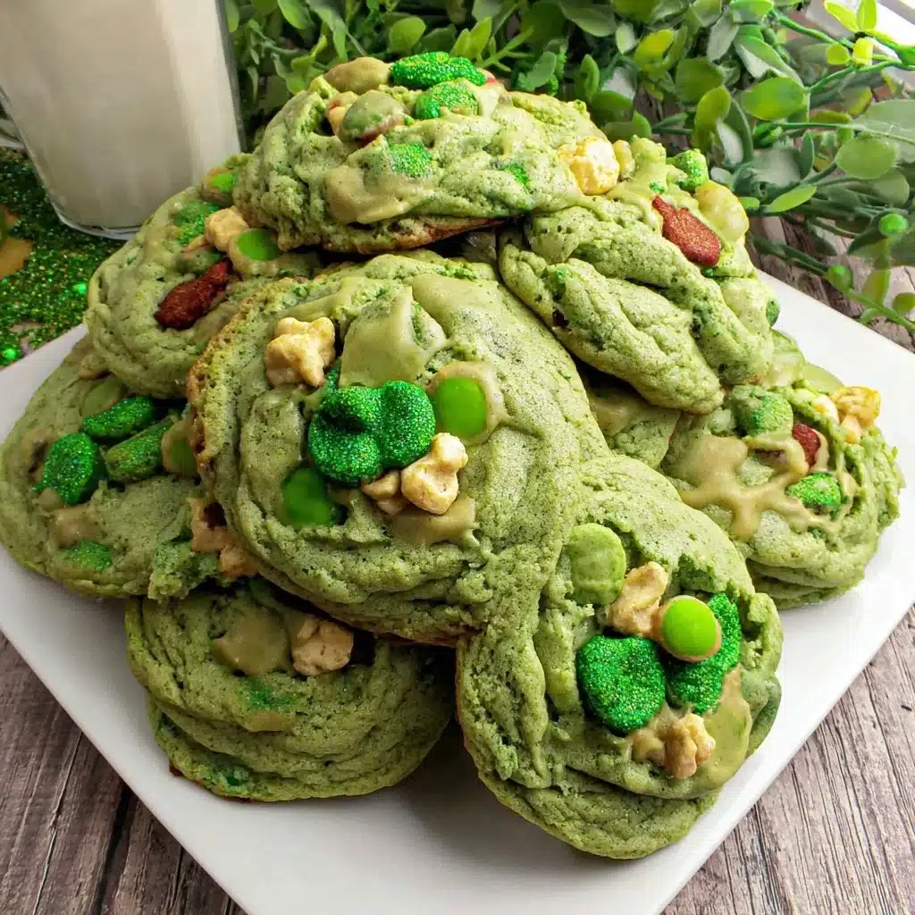 Colorful Lucky Charms Cookies garnished with cereal marshmallows