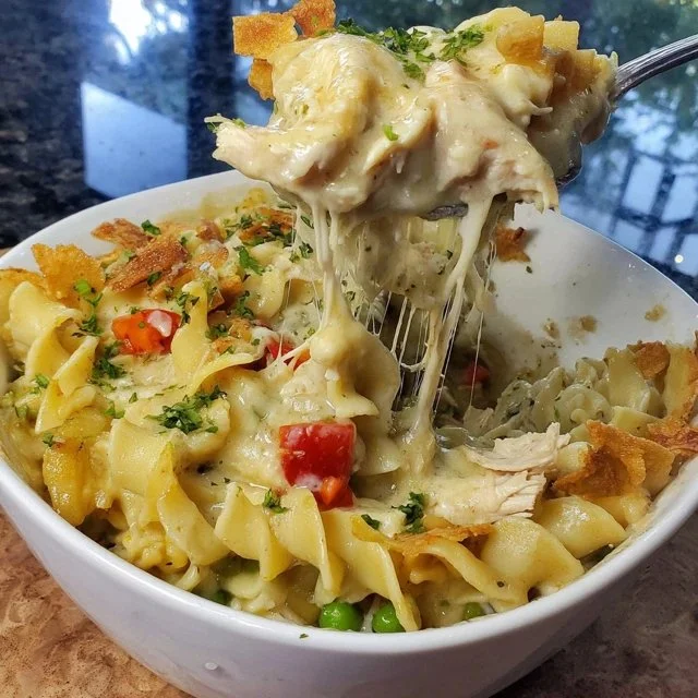 Noodle Chicken Pot Pie Casserole
