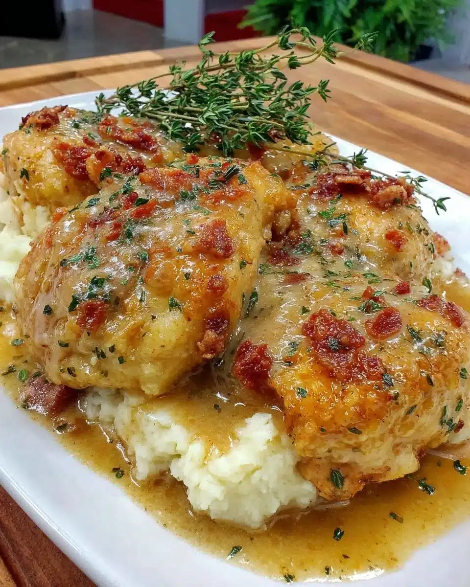 Oven Baked 3-Ingredients Amish Golden Gravy Chicken dish