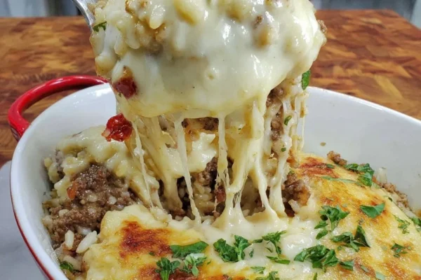 Savory French Onion Ground Beef and Rice Casserole Delight