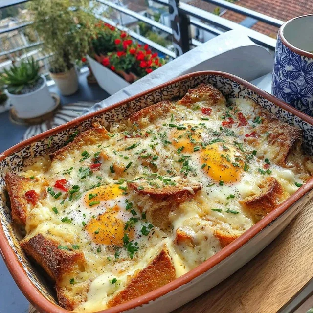 Baked Eggs Benedict Casserole with Easy Hollandaise Sauce