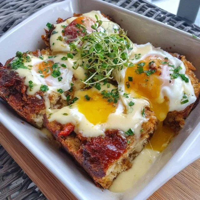 Baked Eggs Benedict Casserole with Easy Hollandaise Sauce