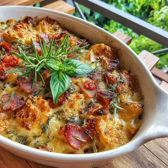 Baked Ham and White Bean Casserole with Herbs