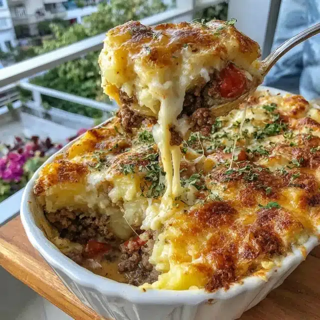 Cheesy Ground Beef and Potato Casserole