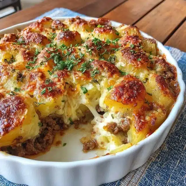 Cheesy Ground Beef and Potato Casserole