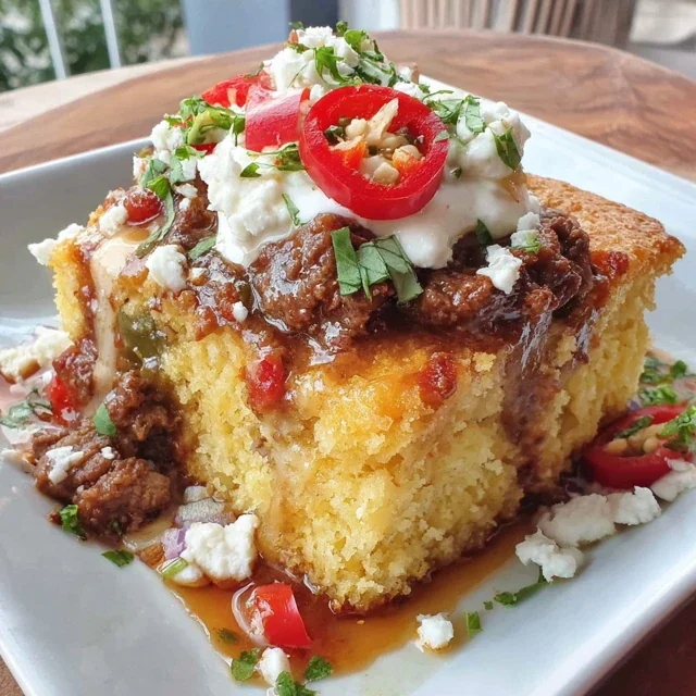 Cinco de Mayo Ground Beef and Jalapeño Casserole with Cornbread Top