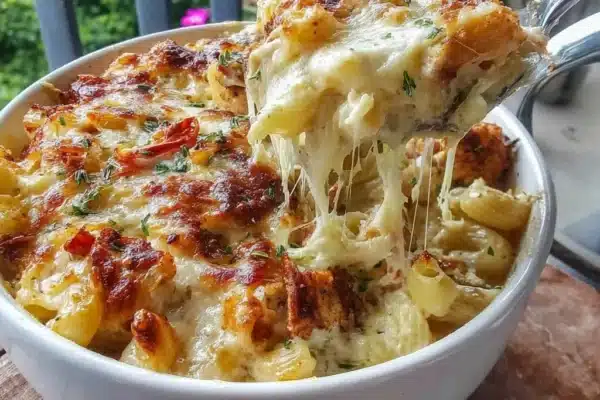 Crack Chicken Macaroni and Cheese Casserole