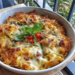 Crispy Hash Brown Casserole with Ham and Melted Cheddar