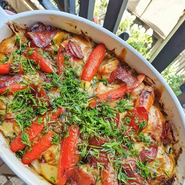Easter Glazed Carrot and Chicken Herb Casserole