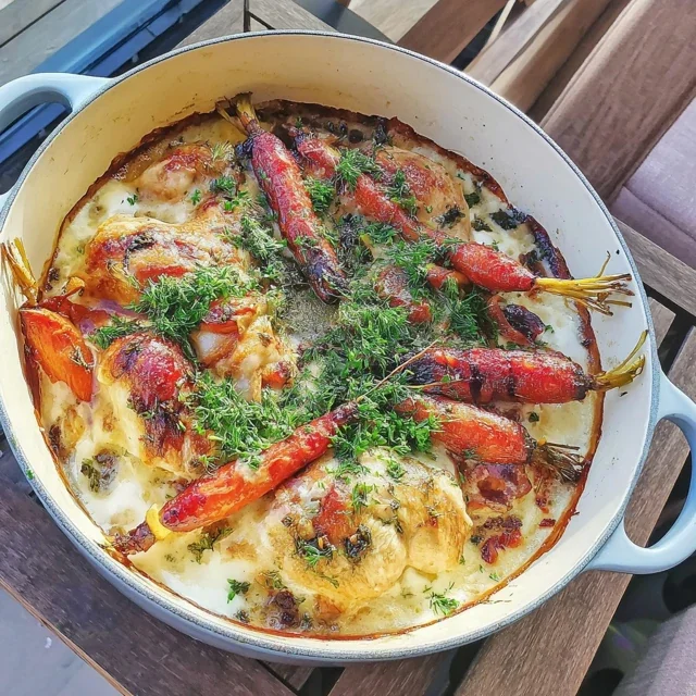 Easter Glazed Carrot and Chicken Herb Casserole