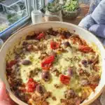 Greek Minced Beef Casserole with Feta and Kalamata Olives