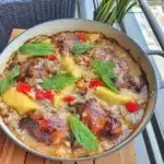 Jamaican Jerk Chicken and Mango Casserole with Coconut Rice