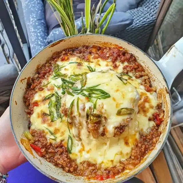 Korean Kimchi and Ground Beef Rice Casserole