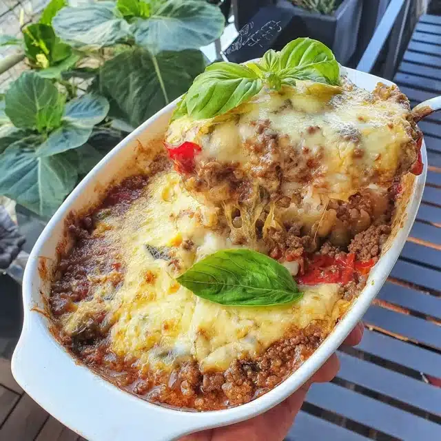 Korean Kimchi and Ground Beef Rice Casserole