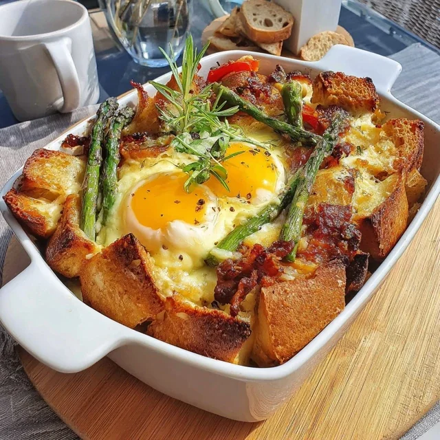 Make-Ahead Croissant Breakfast Casserole for Spring Brunch