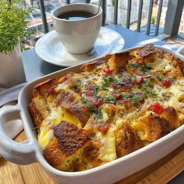 Make-Ahead Croissant Breakfast Casserole for Spring Brunch