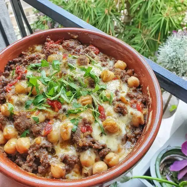 Moroccan-Spiced Ground Beef Casserole with Chickpeas and Cinnamon