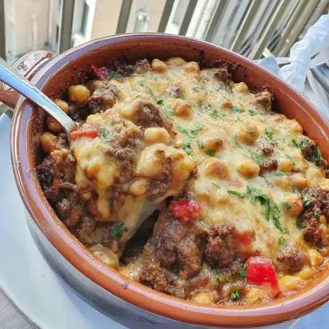 Moroccan-Spiced Ground Beef Casserole with Chickpeas and Cinnamon