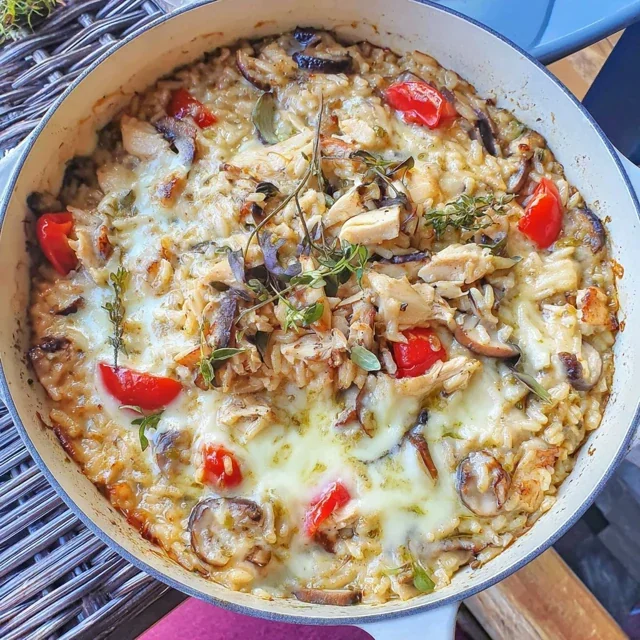One Pan Chicken and Mushroom Rice Casserole