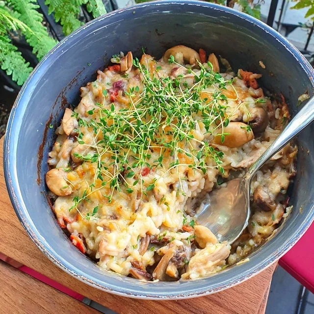 One Pan Chicken and Mushroom Rice Casserole