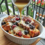 Overnight Blueberry French Toast Casserole with Maple Glaze