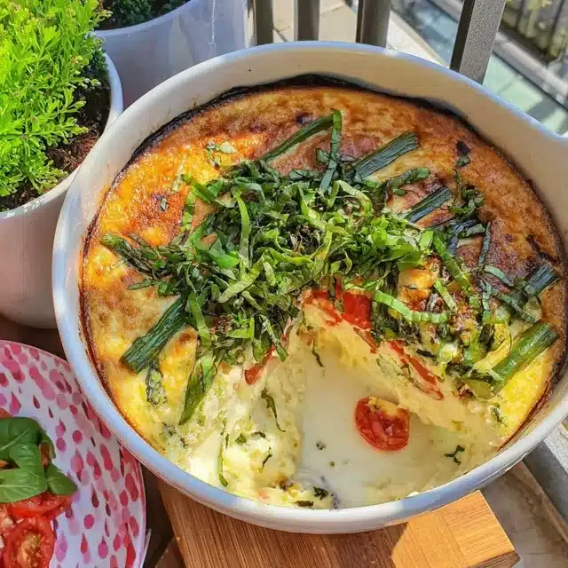 Spring Vegetable and Lemon Ricotta Casserole