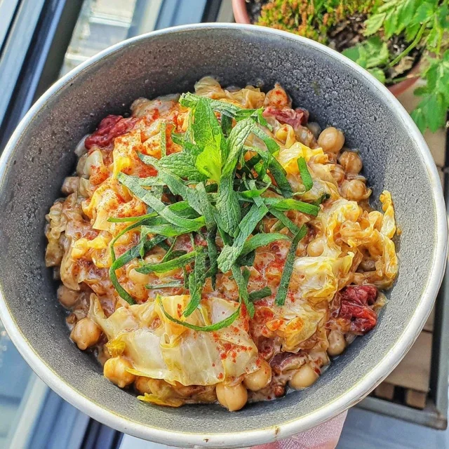 Braised Cabbage and Chickpea Casserole with Smoked Paprika