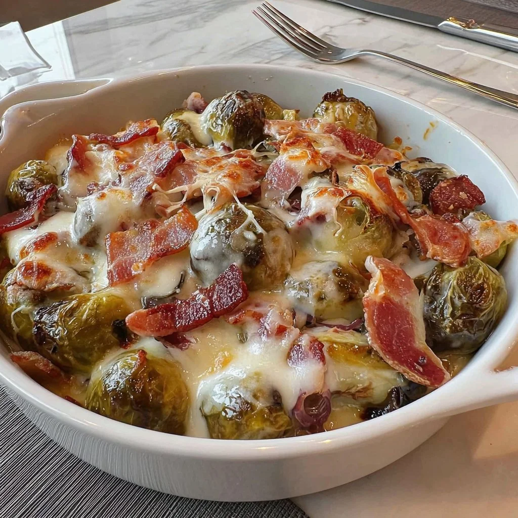 Brussels Sprout and Gruyère Casserole with Bacon