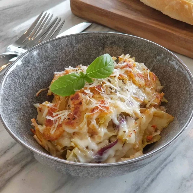 Caramelized Cabbage and Parmesan Pasta Casserole