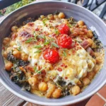 Chickpea and Kale Casserole with Spiced Yogurt