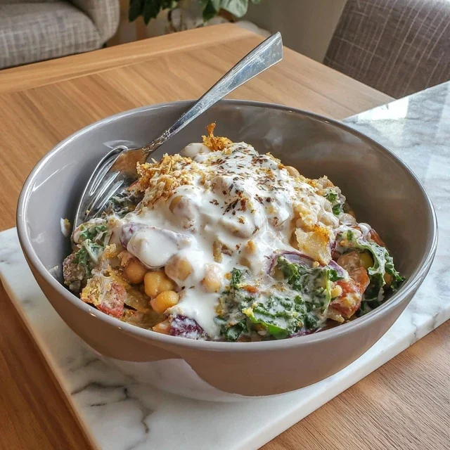 Chickpea and Kale Casserole with Spiced Yogurt