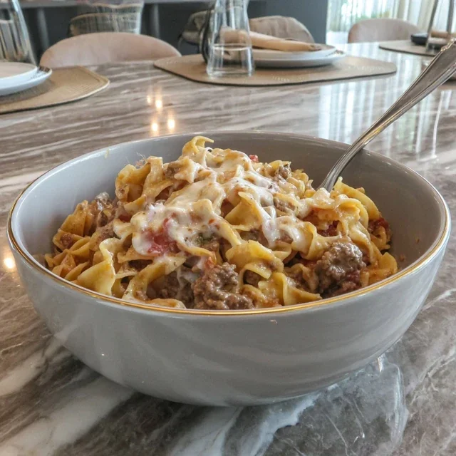 Egg Noodle and Beef Tallow Ground Beef Casserole