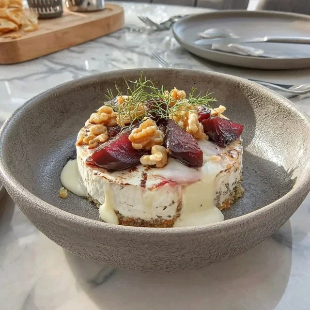 Goat Cheese and Roasted Beet Quinoa Casserole