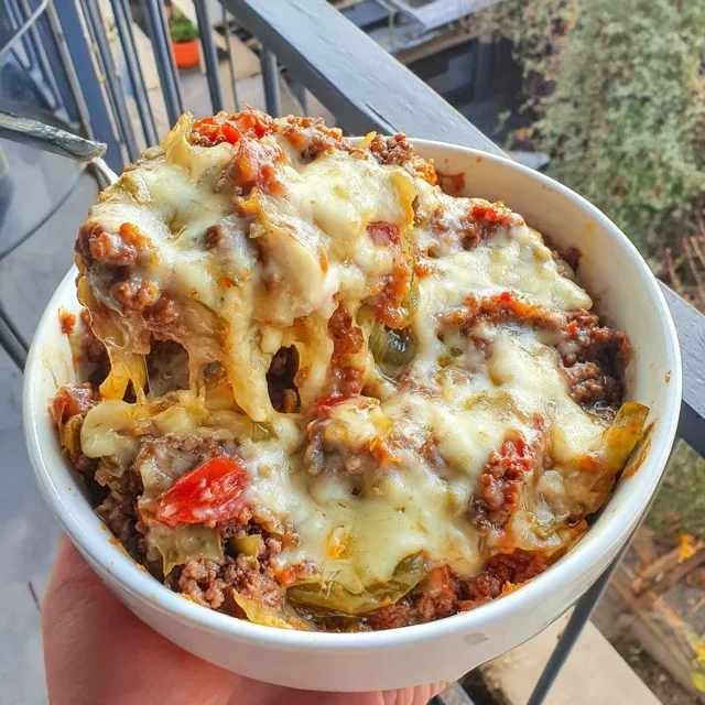 Ground Beef and Fermented Kimchi Cabbage Casserole