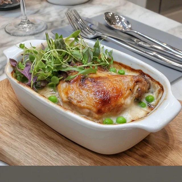 Honey Roasted Chicken and Spring Pea Casserole