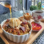 Maple Syrup Baked Oatmeal and Roasted Peach Casserole