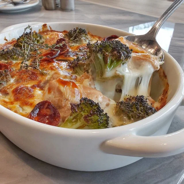 Miso Chicken and Roasted Broccoli Casserole