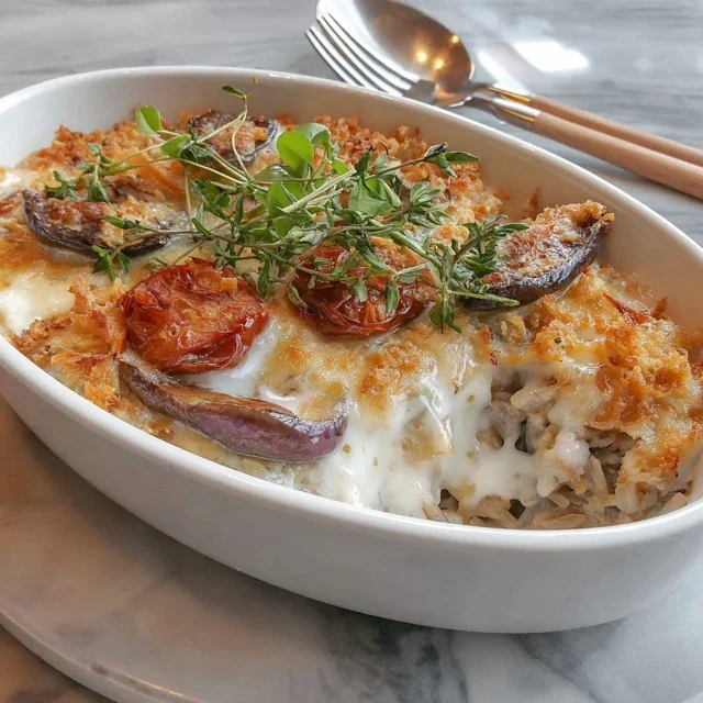 Portobello Mushroom and Wild Rice Stuffed Casserole